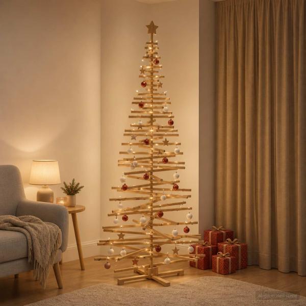 Holz Weihnachtsbaum KOTKA 240 cm Massives Kiefernholz