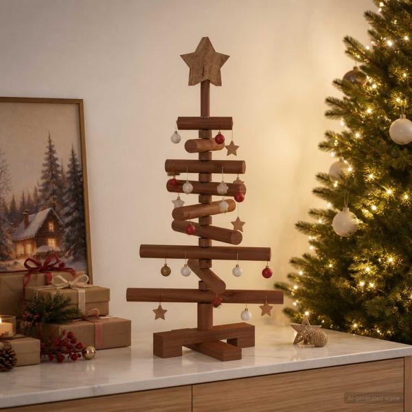 ARDEBO.de - Holz Weihnachtsbaum KOTKA 60 cm Massives Kiefernholz