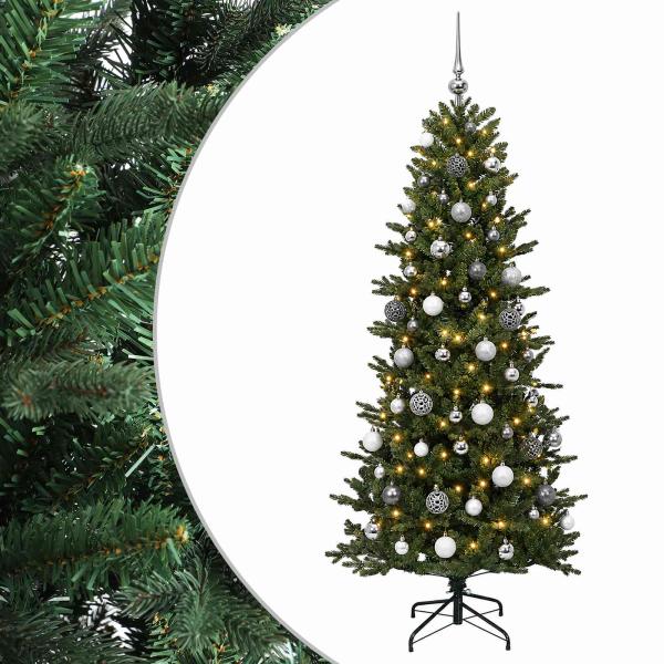 Künstlicher Weihnachtsbaum mit Weihnachtskugel 210 cm 300 LEDs