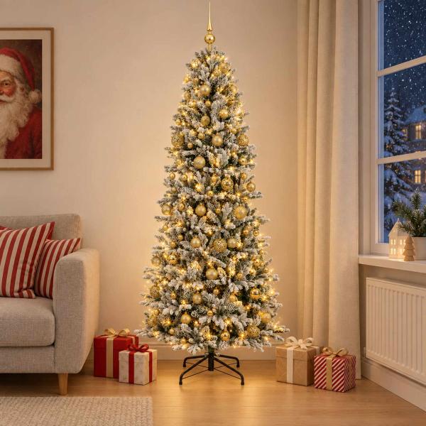 ARDEBO.de - Künstlicher Weihnachtsbaum mit Weihnachtskugel 240 cm 300 LEDs