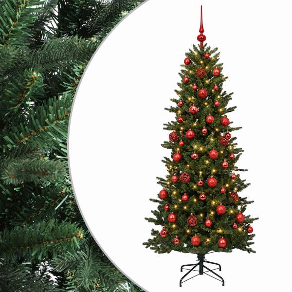 Künstlicher Weihnachtsbaum mit Weihnachtskugel 180 cm 300 LEDs