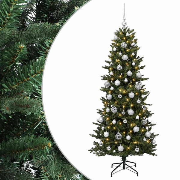 Künstlicher Weihnachtsbaum mit Weihnachtskugel 210 cm 300 LEDs