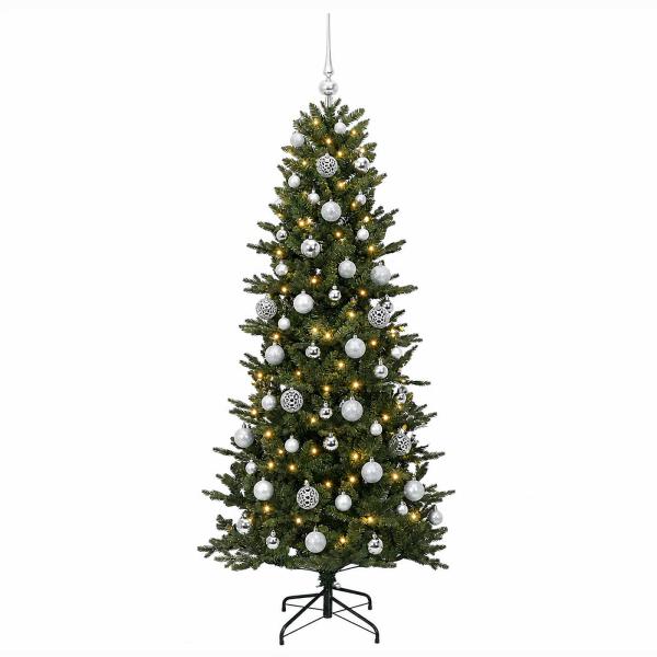 Künstlicher Weihnachtsbaum mit Weihnachtskugel 210 cm 300 LEDs