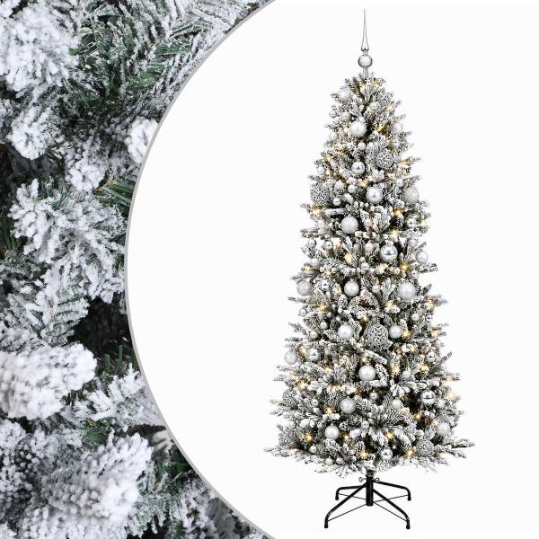 Künstlicher Weihnachtsbaum mit Weihnachtskugel 180 cm 300 LEDs