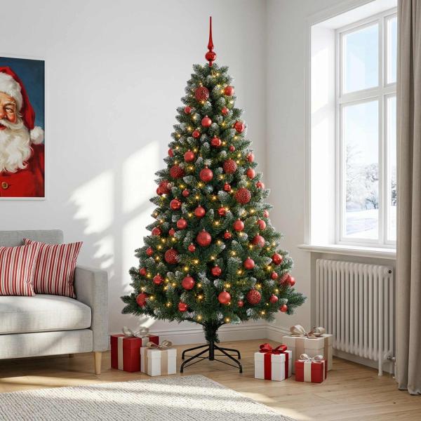 Künstlicher Weihnachtsbaum mit Kugel 240 cm 300 LEDs