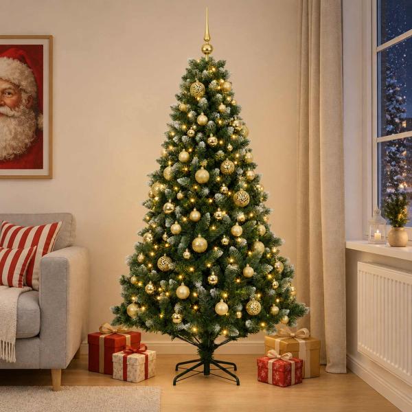 ARDEBO.de - Künstlicher Weihnachtsbaum mit Kugel 240 cm 300 LEDs