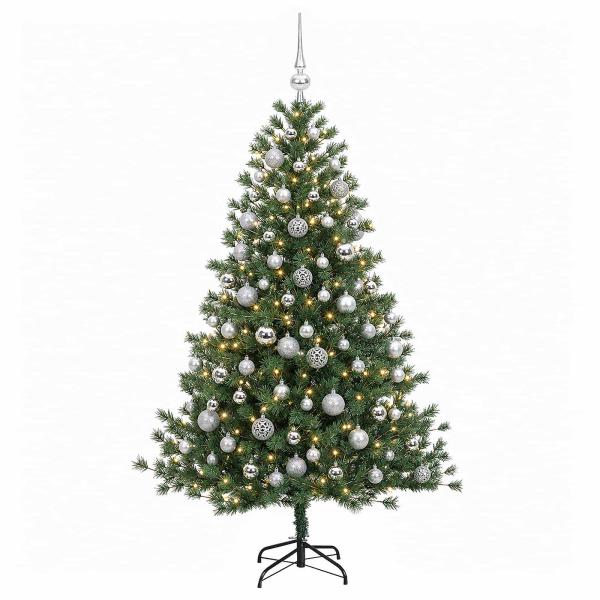 Künstlicher Weihnachtsbaum mit Weihnachtskugel 210 cm 300 LEDs
