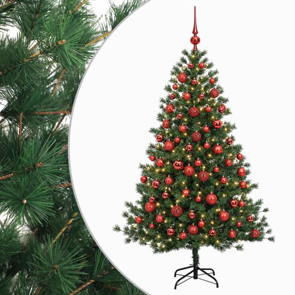 Künstlicher Weihnachtsbaum mit Weihnachtskugel 180 cm 300 LEDs