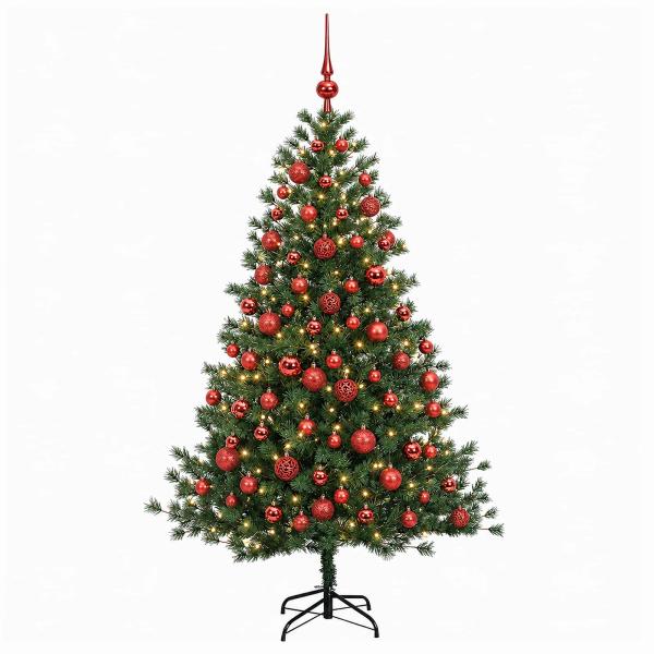 Künstlicher Weihnachtsbaum mit Weihnachtskugel 180 cm 300 LEDs