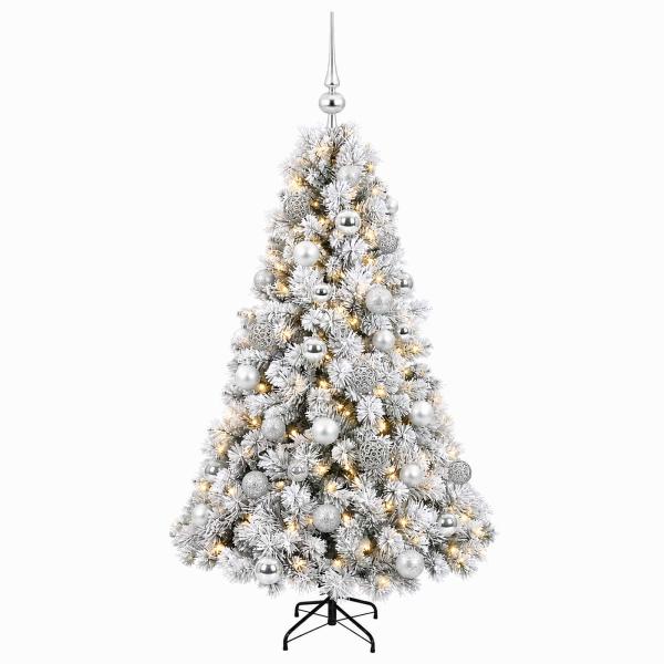 Künstlicher Weihnachtsbaum mit Weihnachtskugel 120 cm 150 LEDs