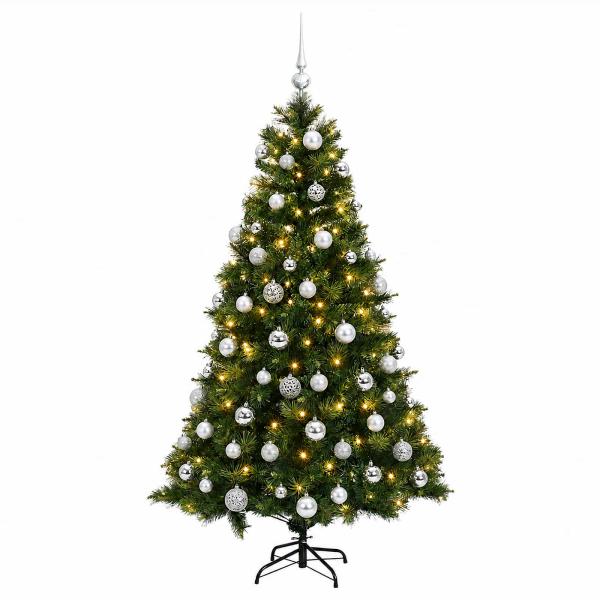 Künstlicher Weihnachtsbaum mit Weihnachtskugel 180 cm 300 LEDs