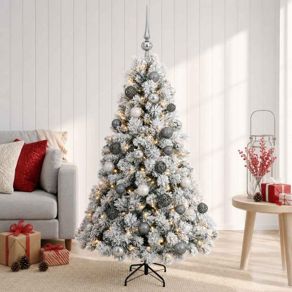 ARDEBO.de - Künstlicher Weihnachtsbaum mit Weihnachtskugel 120 cm 150 LEDs