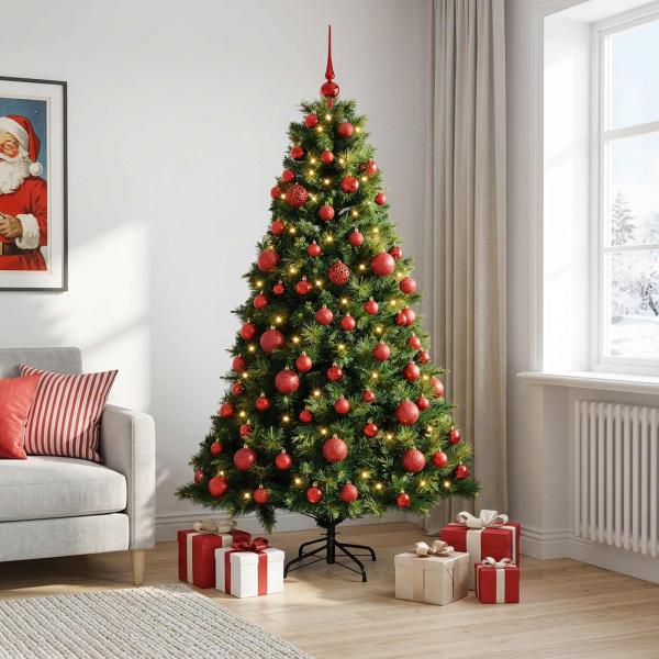 Künstlicher Weihnachtsbaum mit Weihnachtskugel 180 cm 300 LEDs