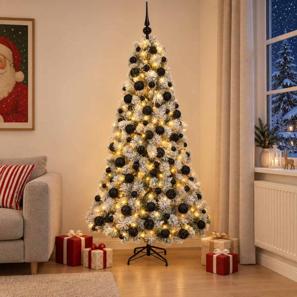 Künstlicher Weihnachtsbaum mit Weihnachtskugel 210 cm 300 LEDs