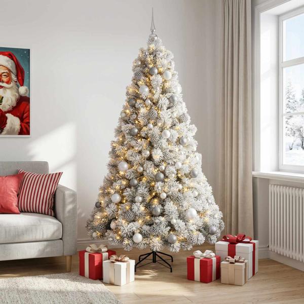 Künstlicher Weihnachtsbaum mit Weihnachtskugel 210 cm 300 LEDs