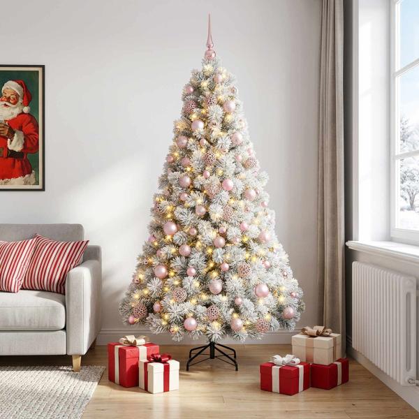 Künstlicher Weihnachtsbaum mit Weihnachtskugel 210 cm 300 LEDs
