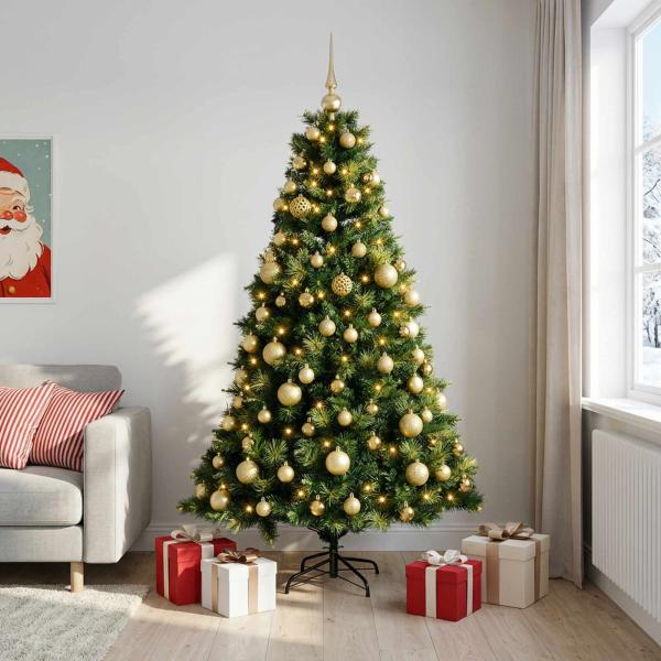 ARDEBO.de - Künstlicher Weihnachtsbaum mit Weihnachtskugel 240 cm 300 LEDs