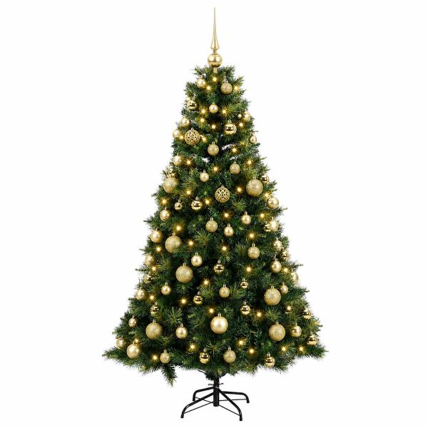 Künstlicher Weihnachtsbaum mit Weihnachtskugel 240 cm 300 LEDs