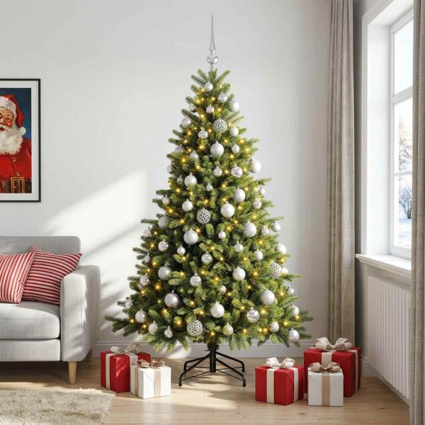 Künstlicher Weihnachtsbaum mit Weihnachtskugel 240 cm 300 LEDs