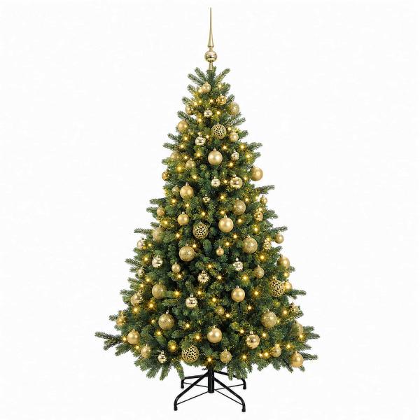 Künstlicher Weihnachtsbaum mit Weihnachtskugel 180 cm 300 LEDs