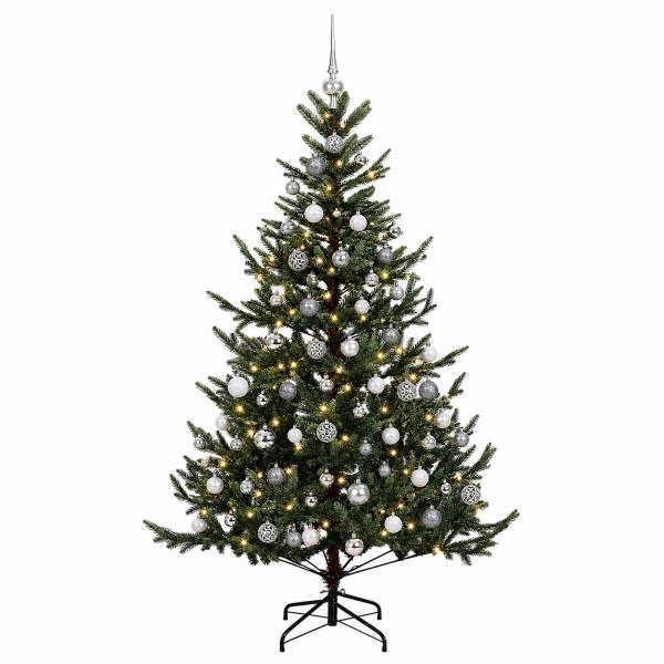 Künstlicher Weihnachtsbaum mit Weihnachtskugel 180 cm 300 LEDs