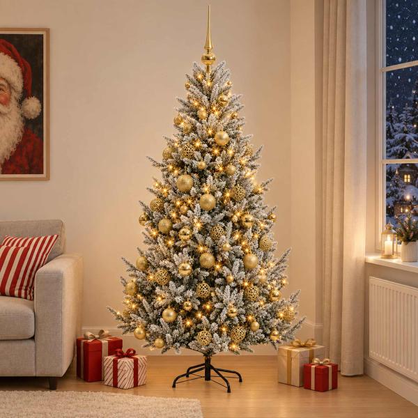 Künstlicher Weihnachtsbaum mit Weihnachtskugel 240 cm 300 LEDs