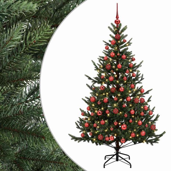 Künstlicher Weihnachtsbaum mit Weihnachtskugel 180 cm 300 LEDs