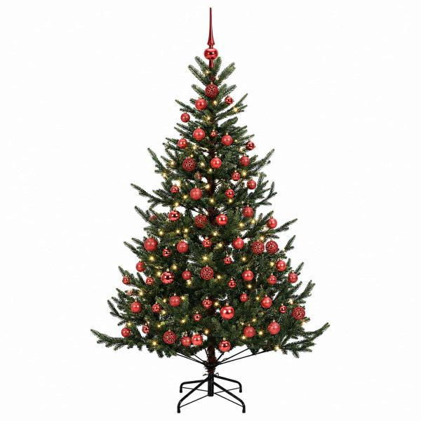 Künstlicher Weihnachtsbaum mit Weihnachtskugel 180 cm 300 LEDs