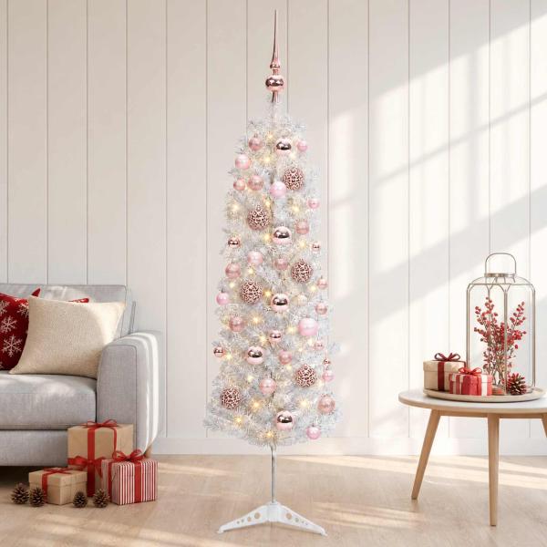 ARDEBO.de - Künstlicher schmaler Weihnachtsbaum mit Weihnachtskugel 120 cm