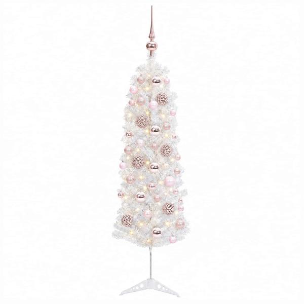 Künstlicher schmaler Weihnachtsbaum mit Weihnachtskugel 120 cm