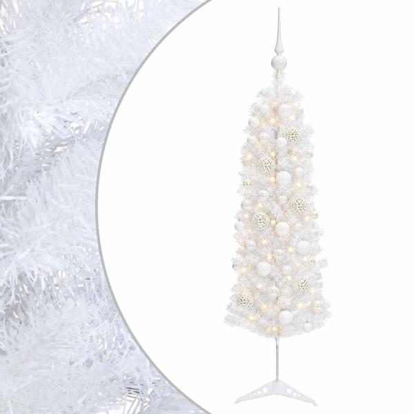 Künstlicher schmaler Weihnachtsbaum mit Weihnachtskugel 120 cm