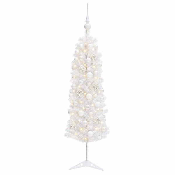 Künstlicher schmaler Weihnachtsbaum mit Weihnachtskugel 120 cm