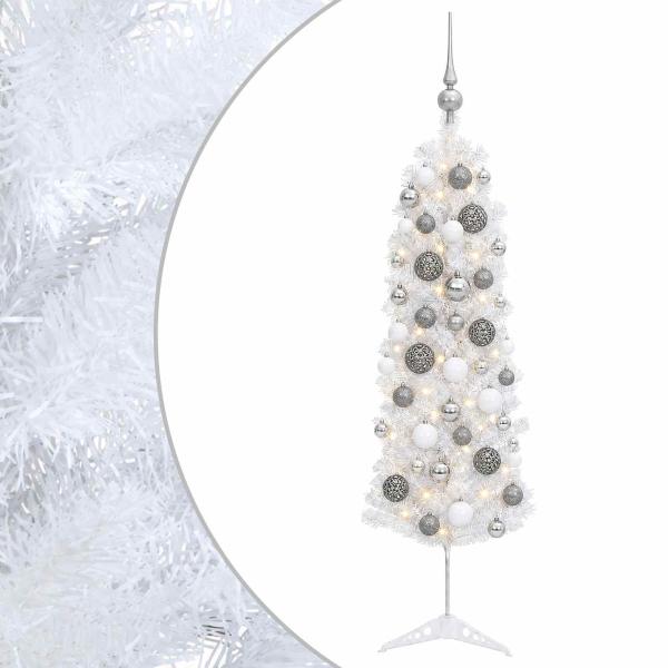 Künstlicher schmaler Weihnachtsbaum mit Weihnachtskugel 120 cm