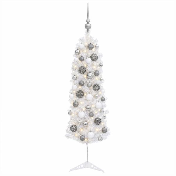 Künstlicher schmaler Weihnachtsbaum mit Weihnachtskugel 120 cm