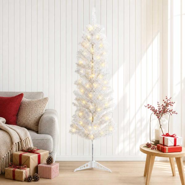 ARDEBO.de - Künstlicher schlanker Weihnachtsbaum 120 cm 150 LEDs