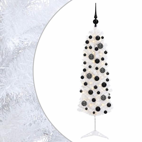 Künstlicher schmaler Weihnachtsbaum mit Weihnachtskugel 120 cm