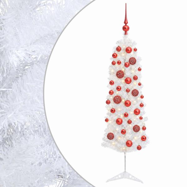 Künstlicher schmaler Weihnachtsbaum mit Weihnachtskugel 120 cm
