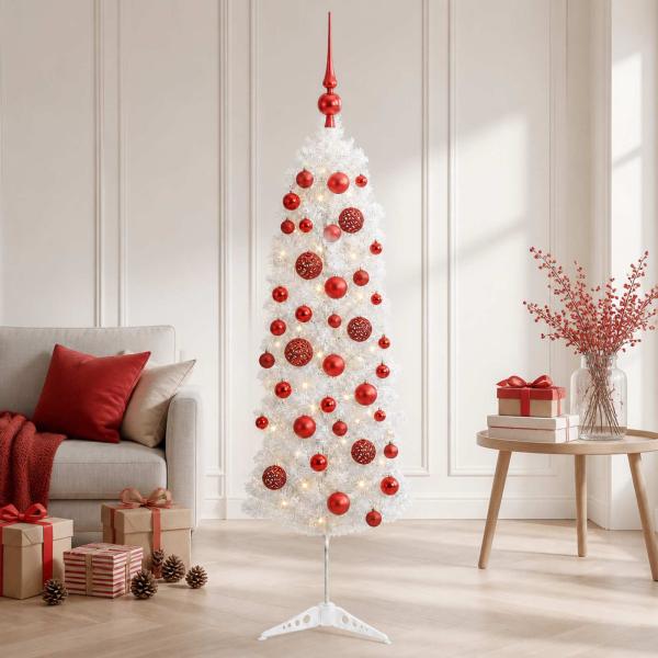 Künstlicher schmaler Weihnachtsbaum mit Weihnachtskugel 120 cm