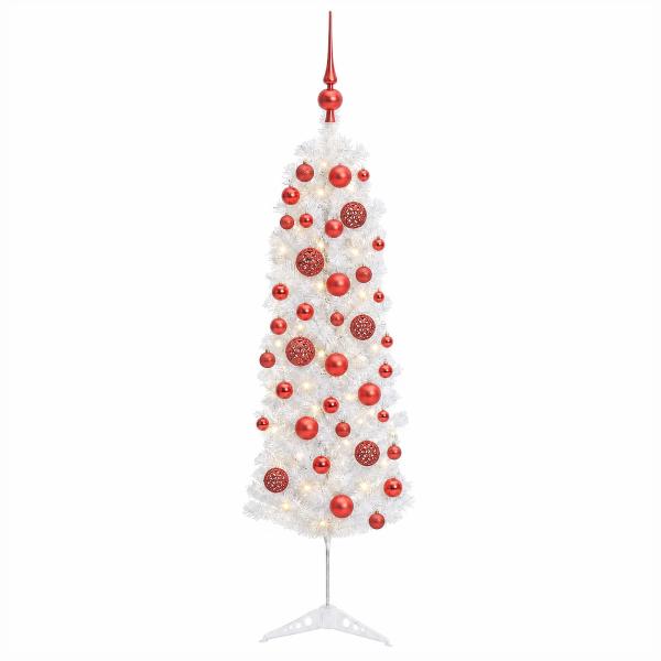 Künstlicher schmaler Weihnachtsbaum mit Weihnachtskugel 120 cm