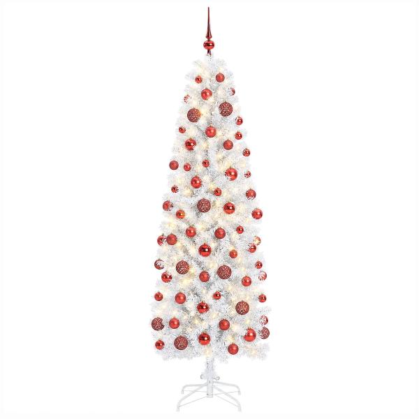 Künstlicher schmaler Weihnachtsbaum mit Weihnachtskugel 180 cm