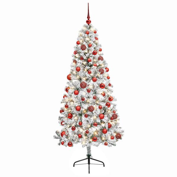 Künstlicher Weihnachtsbaum mit Weihnachtskugeln 210 cm 300 LEDs