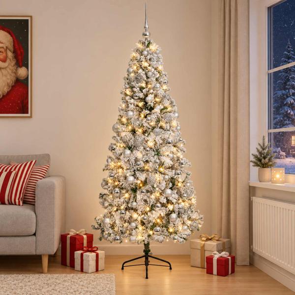ARDEBO.de - Künstlicher Weihnachtsbaum mit Weihnachtskugeln 210 cm 300 LEDs
