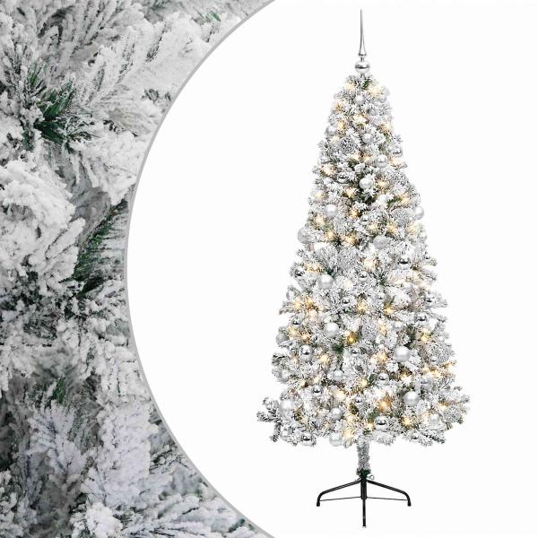 Künstlicher Weihnachtsbaum mit Weihnachtskugeln 210 cm 300 LEDs