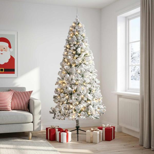 Künstlicher Weihnachtsbaum mit Weihnachtskugeln 210 cm 300 LEDs