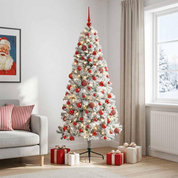 ARDEBO.de - Künstlicher Weihnachtsbaum mit Weihnachtskugeln 240 cm 300 LEDs
