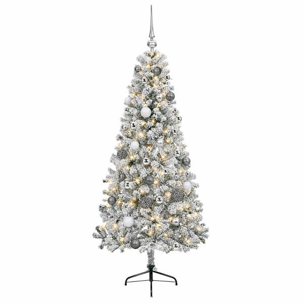 Künstlicher Weihnachtsbaum mit Weihnachtskugeln 150 cm 150 LEDs