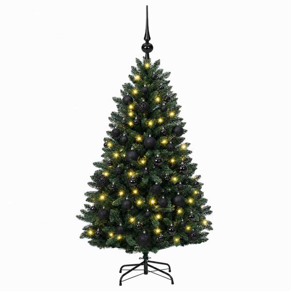 Künstlicher Weihnachtsbaum Mittelgrün mit Kugeln 270 cm