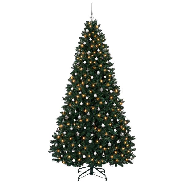 Künstlicher Weihnachtsbaum Dunkelgrün mit Kugeln 300 cm