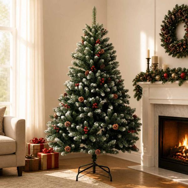 ARDEBO.de - Künstlicher klappbarer Weihnachtsbaum 180 cm PVC