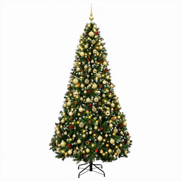 Künstlicher Weihnachtsbaum Grün mit Weihnachtskugel 210 cm